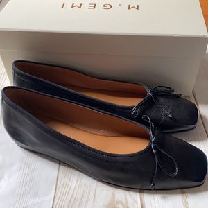 M GEMI BALLET FLATS BLACK. Style Danes 38.5 New with Box and Dustbag